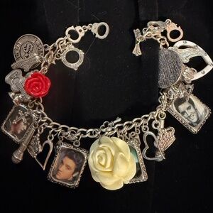 Elvis presley silver charm bracelet
